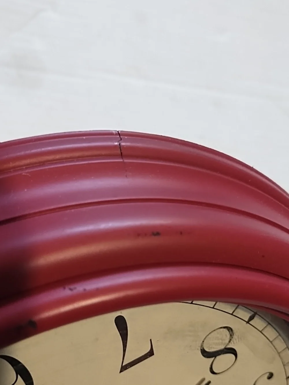 Red Wall Clock - Classic Round Home Decor